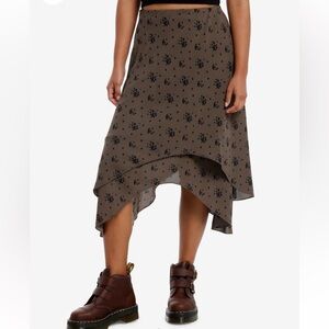 Hot Topic Asymmetrical Skirt with Floral Design